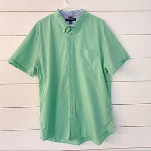 Tommy Hilfiger Short Sleeve Button Down Green XL